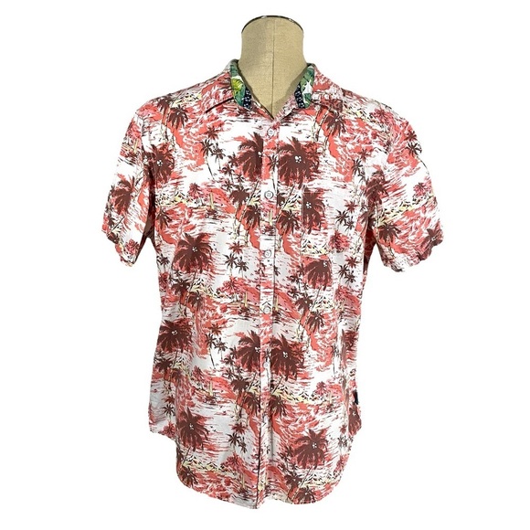 Pete Huntington Hawaiian Colorful Button Up Shirt Size Large - Picture 1 of 7